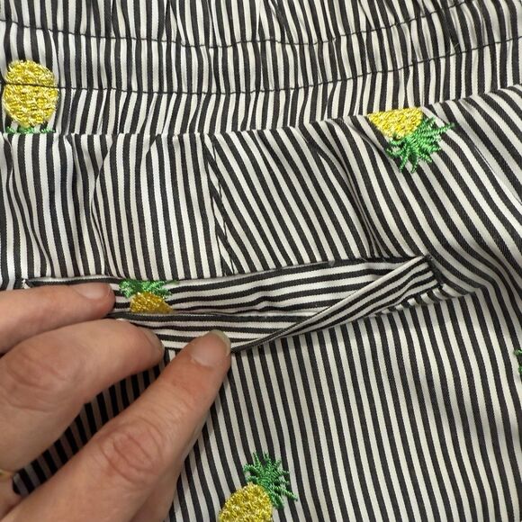 Jolt Stripe Pineapple Ruffle Shorts Black White Stripe Womens Large Drawstring - Picture 9 of 14